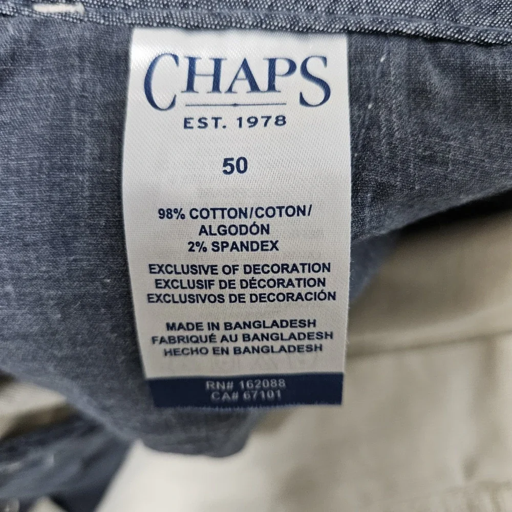Chaps Ultimate Cargo Shorts Men's 50 (51x9) Beige‎ Side Pockets Stretch NWT